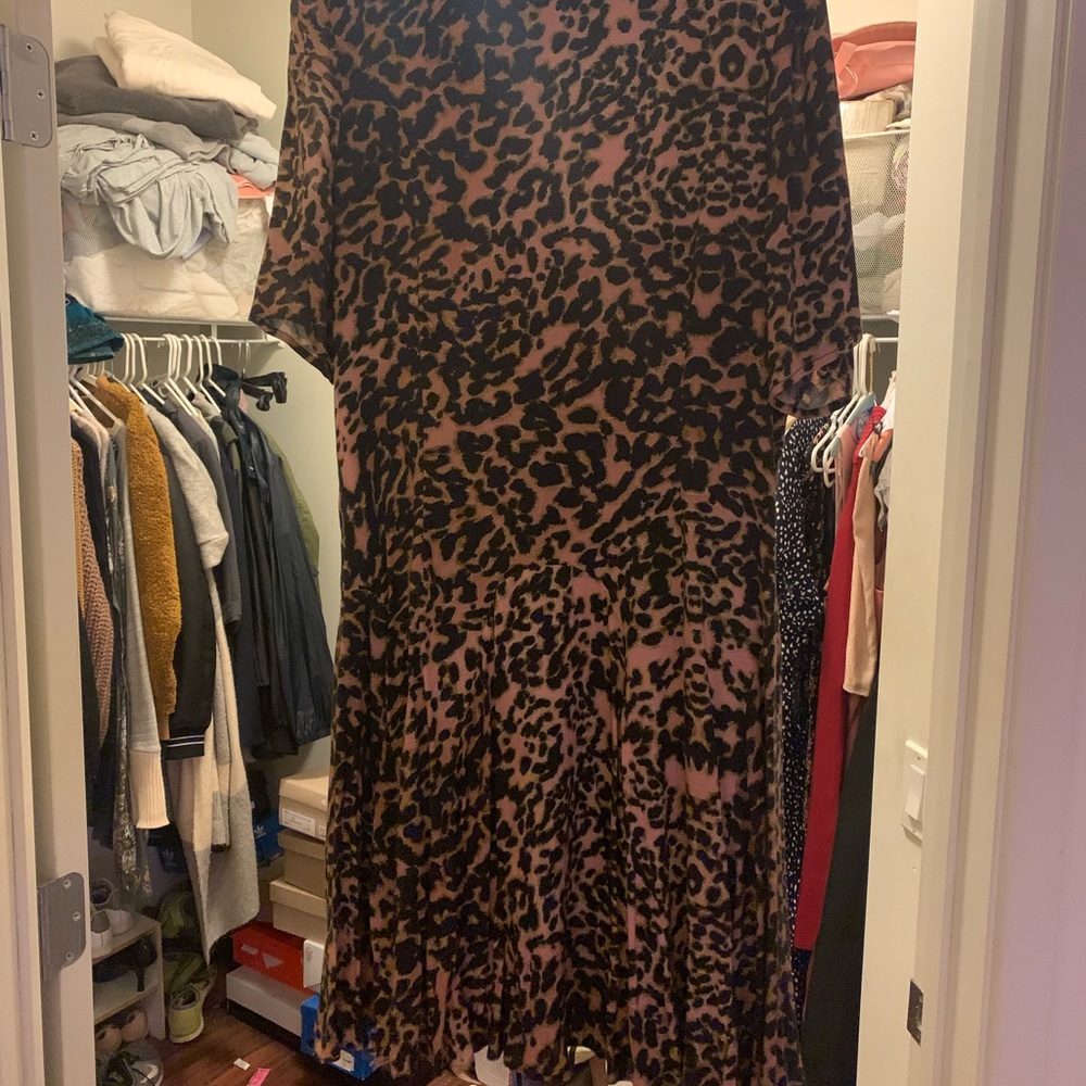 h&m leopard a-line dress